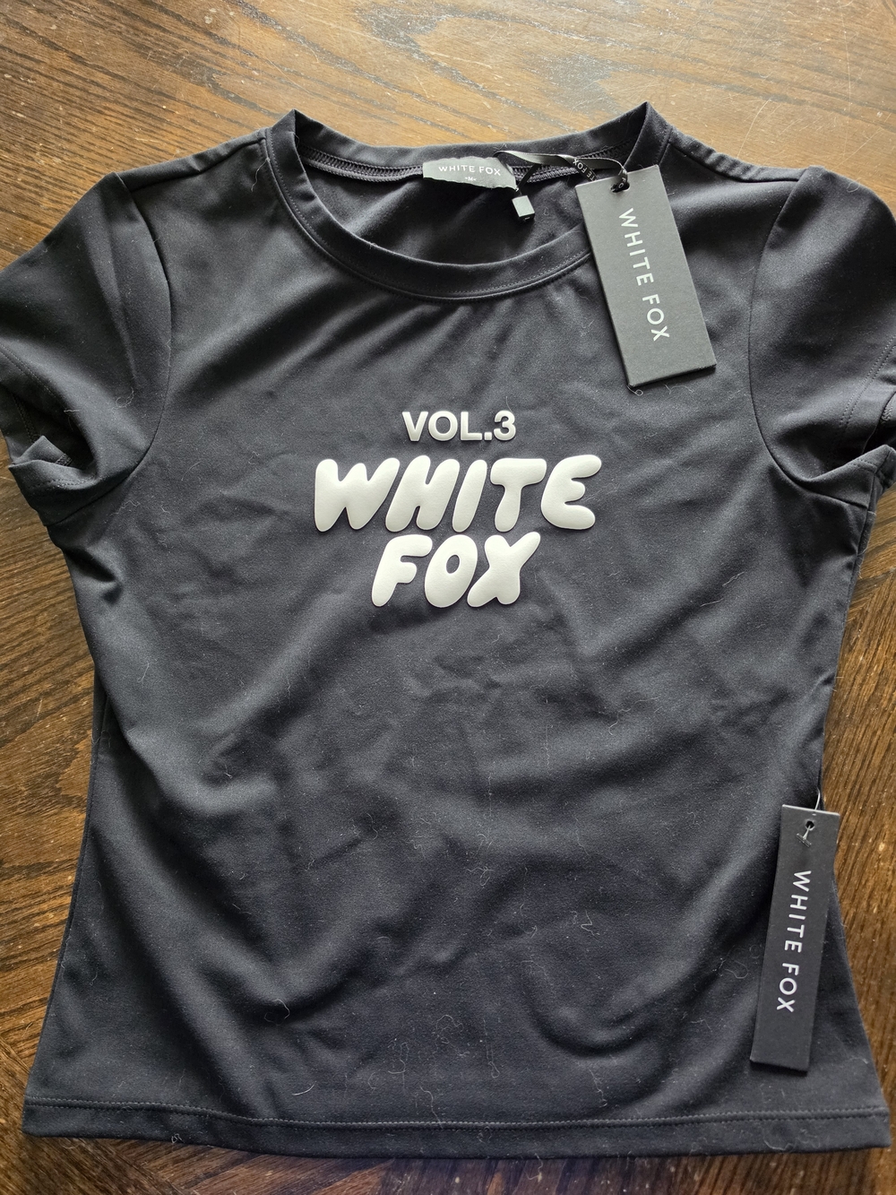 White Fox Black Fitted Tee